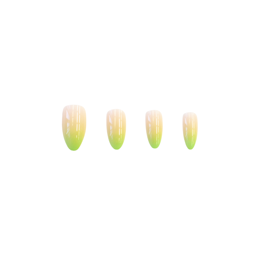 Lime Fade Chartreuse Ombre French Tip Press-On Nails