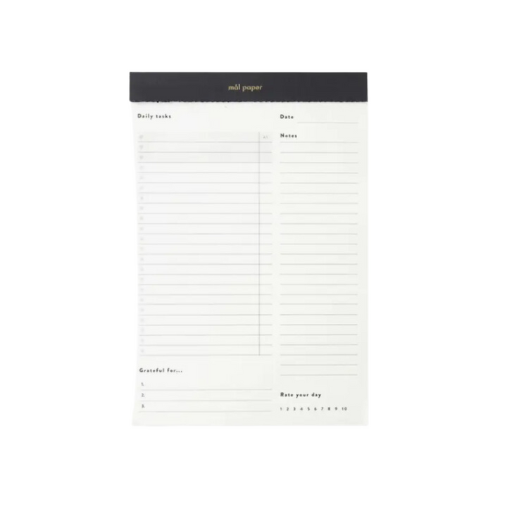 Daily Tasks Planner Pad - Black