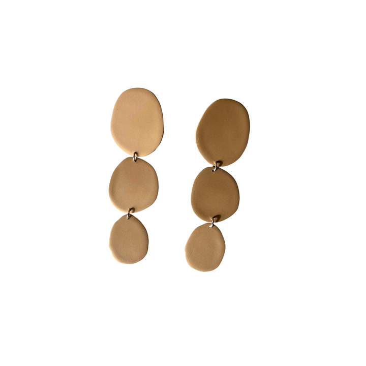 Organic Drop Earrings | Taupe