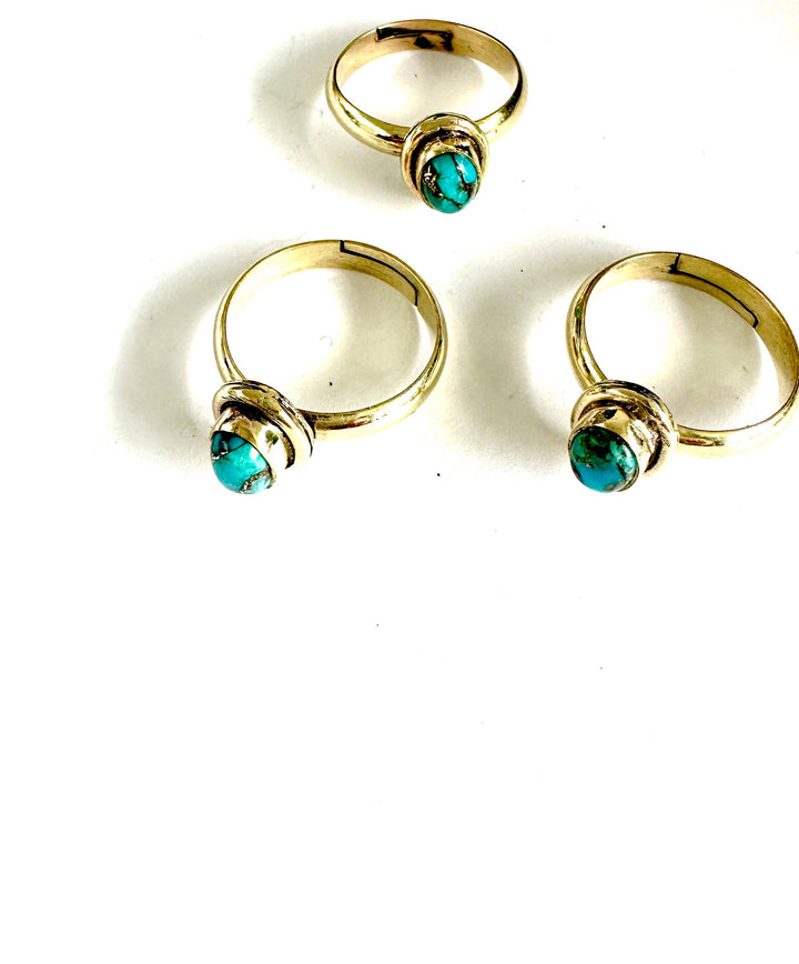 Nia Crystal Rings: Turquoise