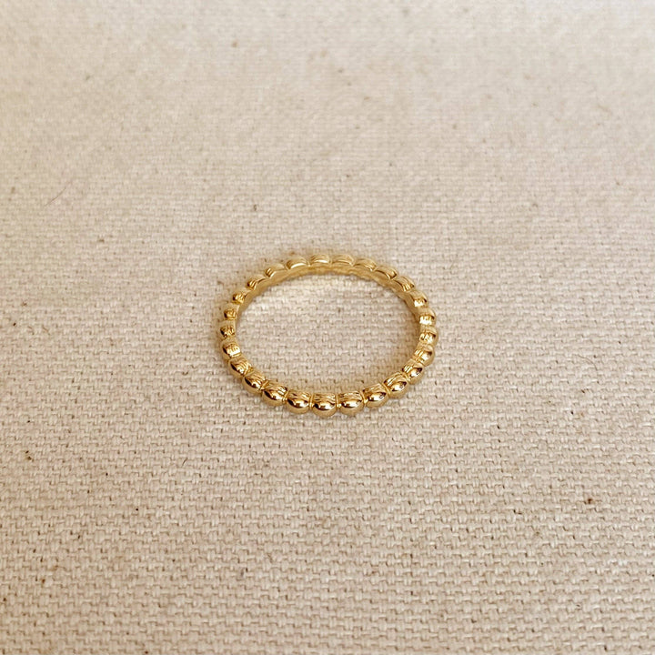 GoldFi - 18k Gold Filled Beaded Band Ring: 6