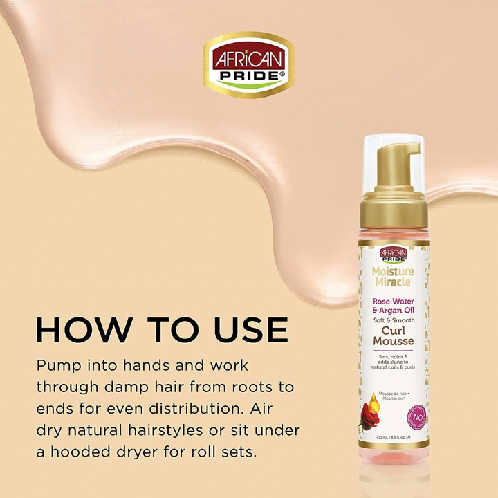 African Pride Rose Water & Argan Oil Curl Mousse