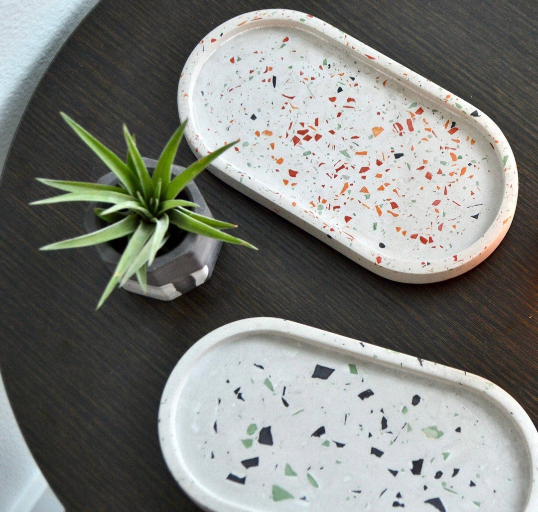 Gray Terrazzo Concrete Tray